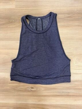 Women's Lululemon Sleeveless Cropped Tank Top in Heather Navy